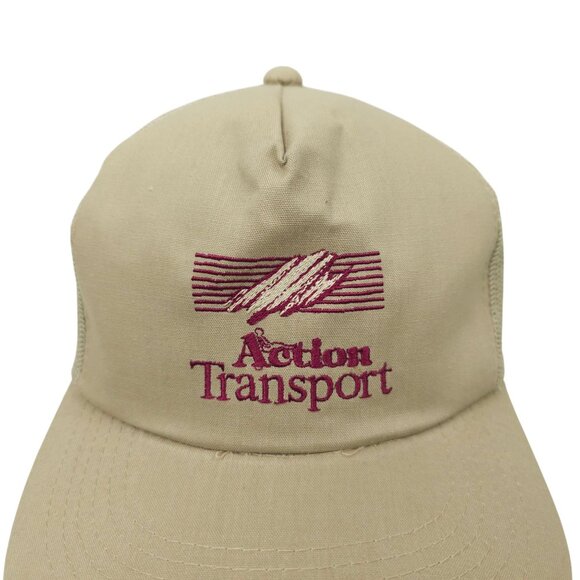 Action Transport Embroidered Logo Mesh Snapback Cap Trucker Baseball Hat - Picture 7 of 14